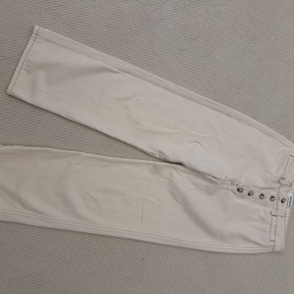 Reformation Lexi High Rise Wide Leg Jeans Ivory - Size 27 - Picture 4 of 4